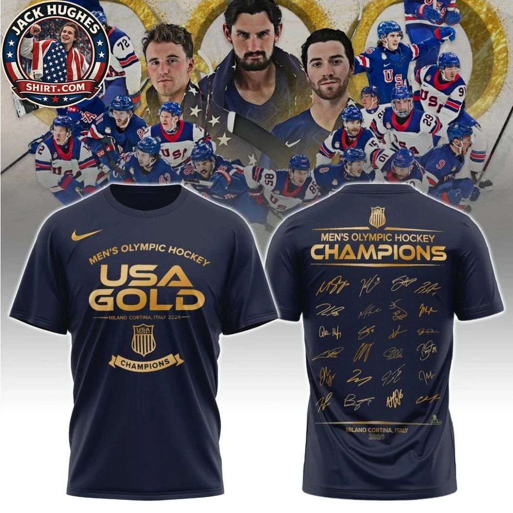 USA Olympic Hockey Champions All Players Signature Signature Two Sided 2026 Shirt