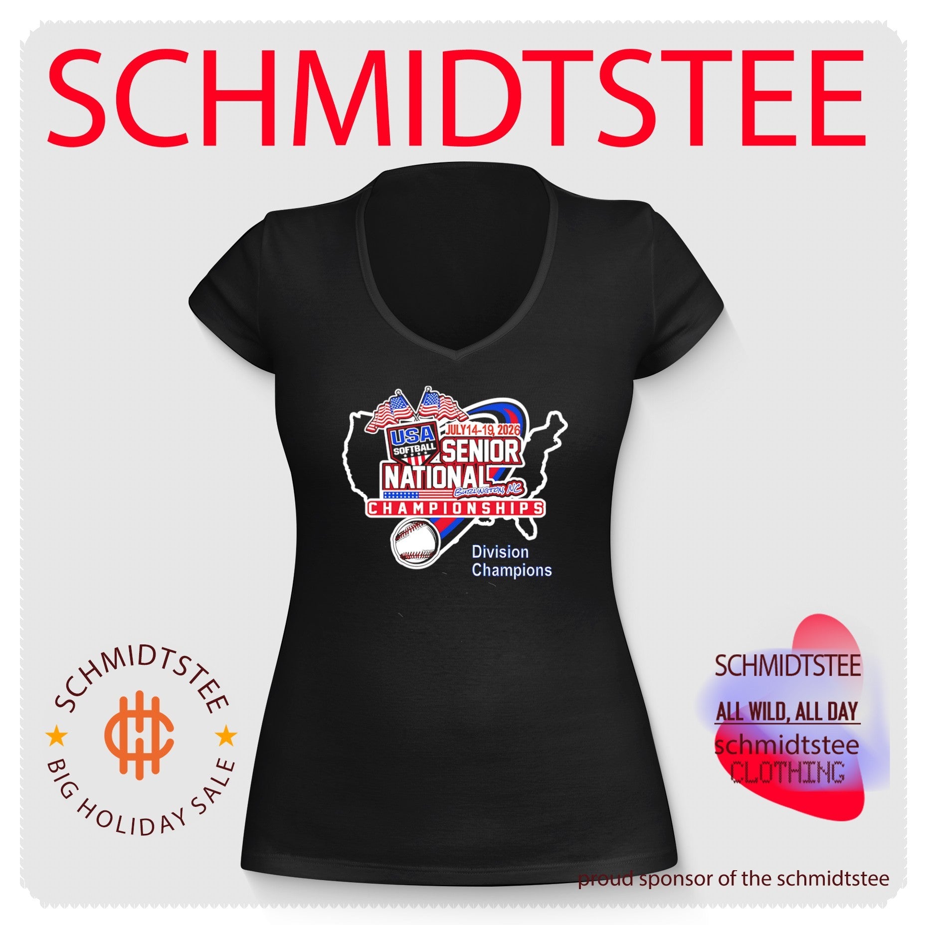 USA Softball Senior National Championships Burlington NC 2026 Division Champions shirt
