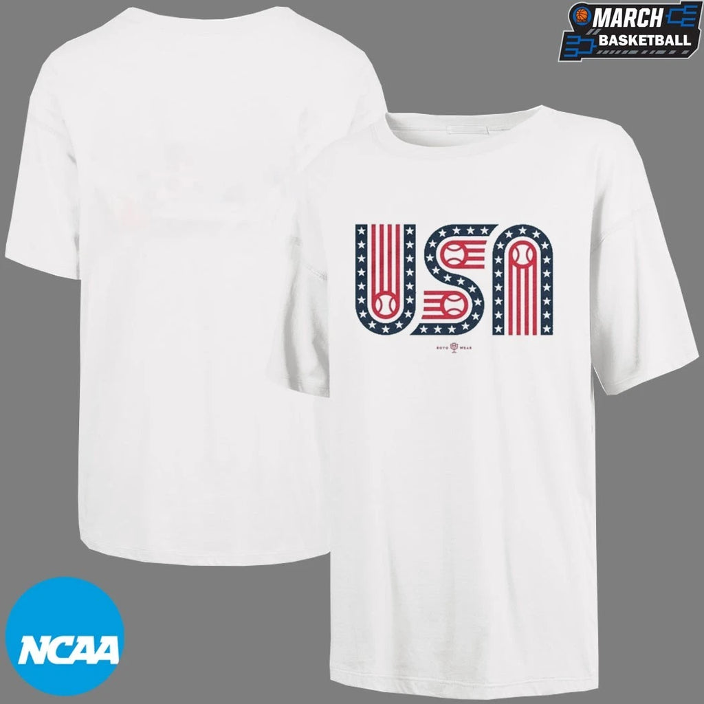 USA Stars Stripes And Baseball T-Shirts