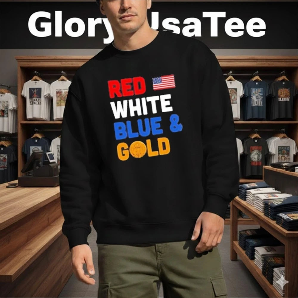 USA Team 2026 Red White Blue Gold Shirt