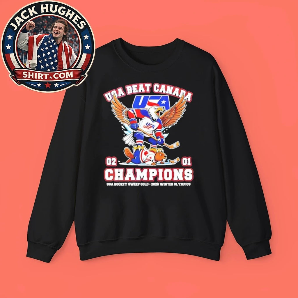 USA beat Canada Golden Gold Medalists Women’s Ice Hockey Olympic Champions 2026 New T-Shirt