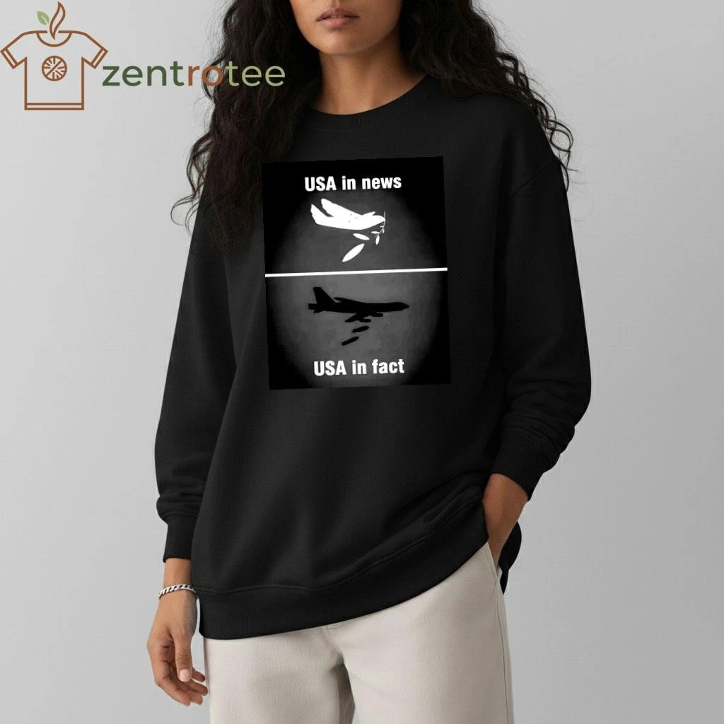 USA in news peace, USA infact war tee