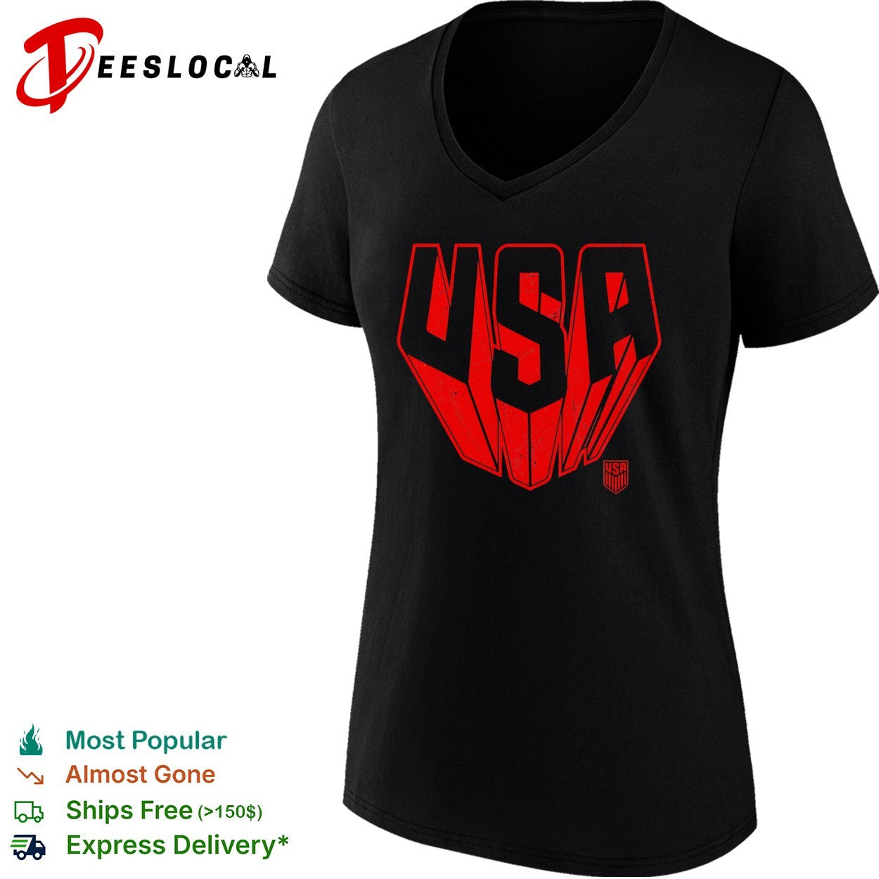 USA soccer red logo shirt
