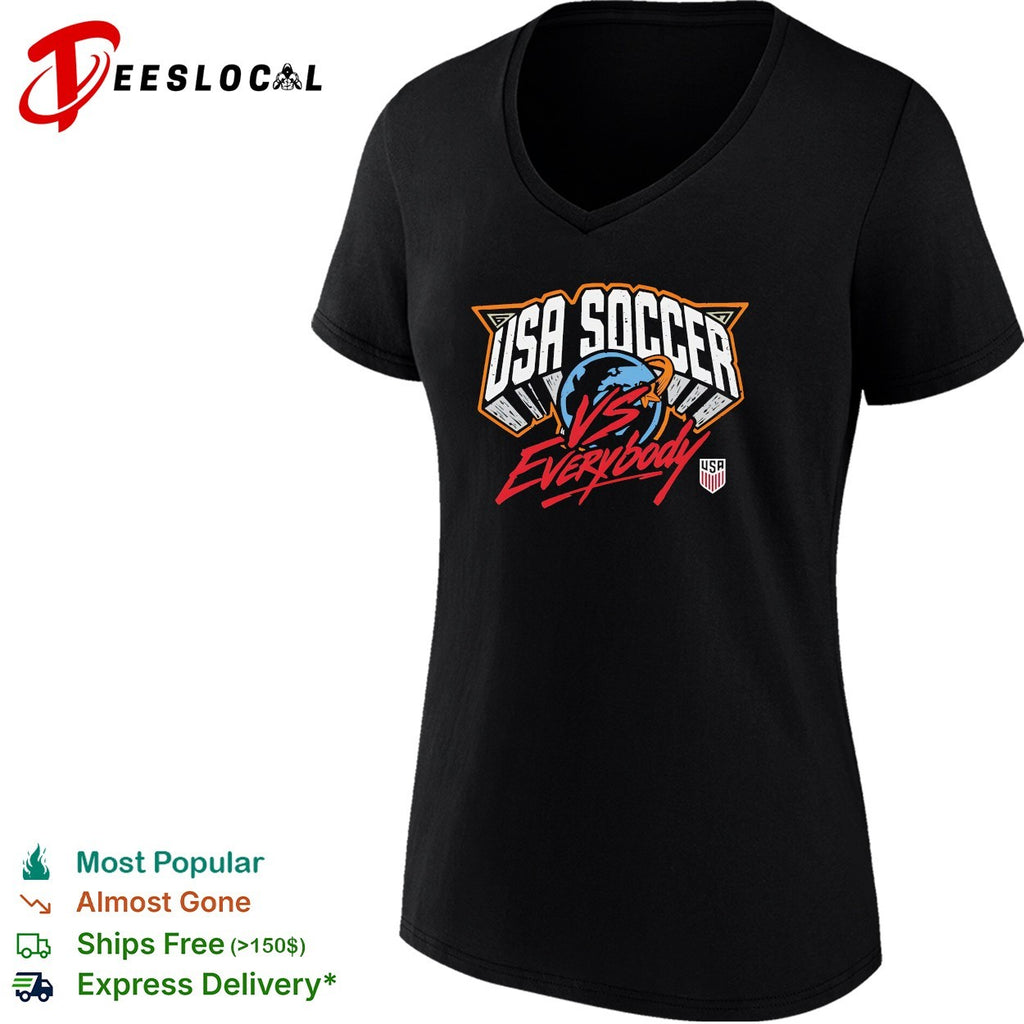 USA soccer vs everybody world map shirt