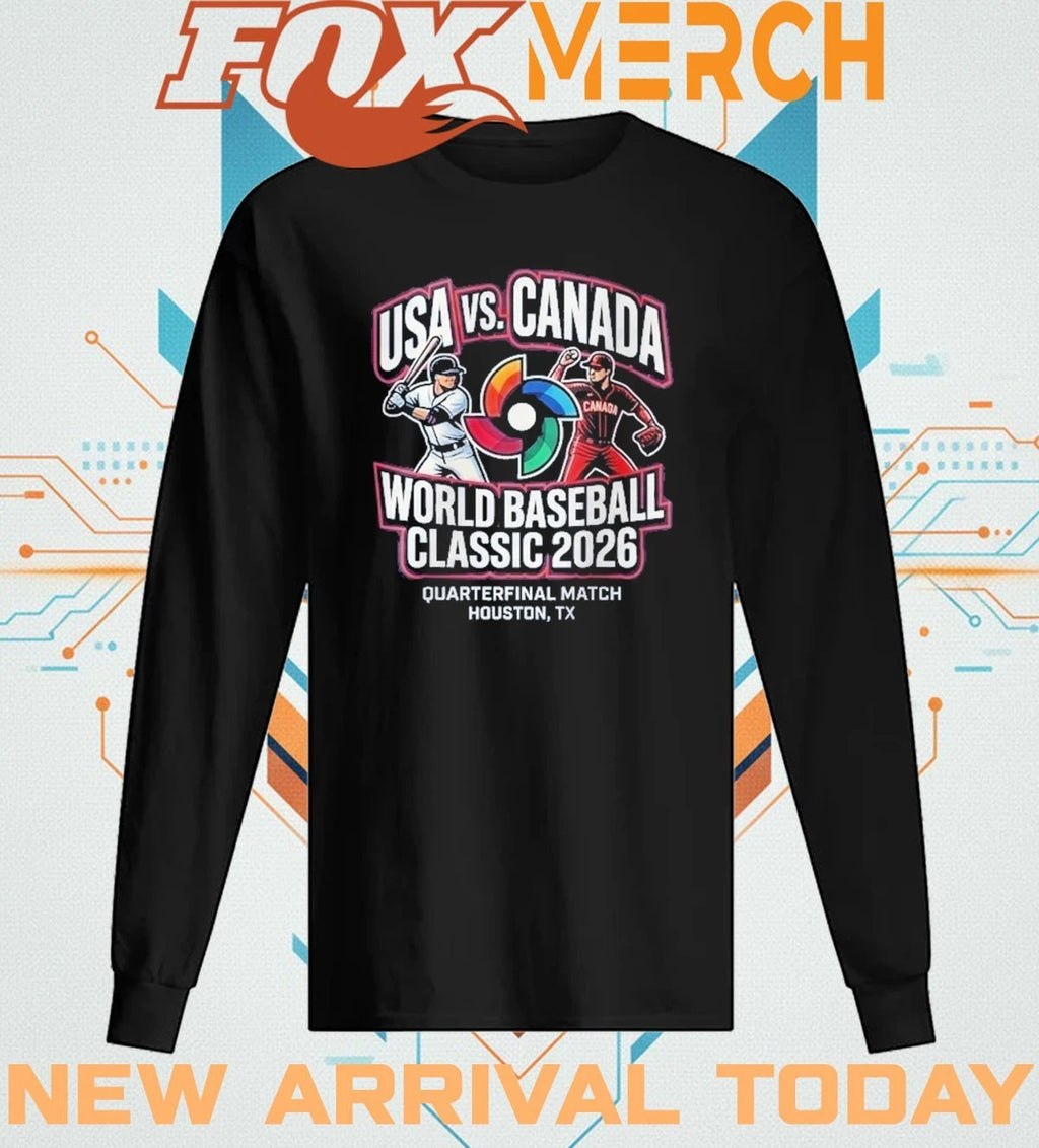 USA vs Canada 2026 World Baseball Classic quarterfinal match Houston, Tx t-shirt