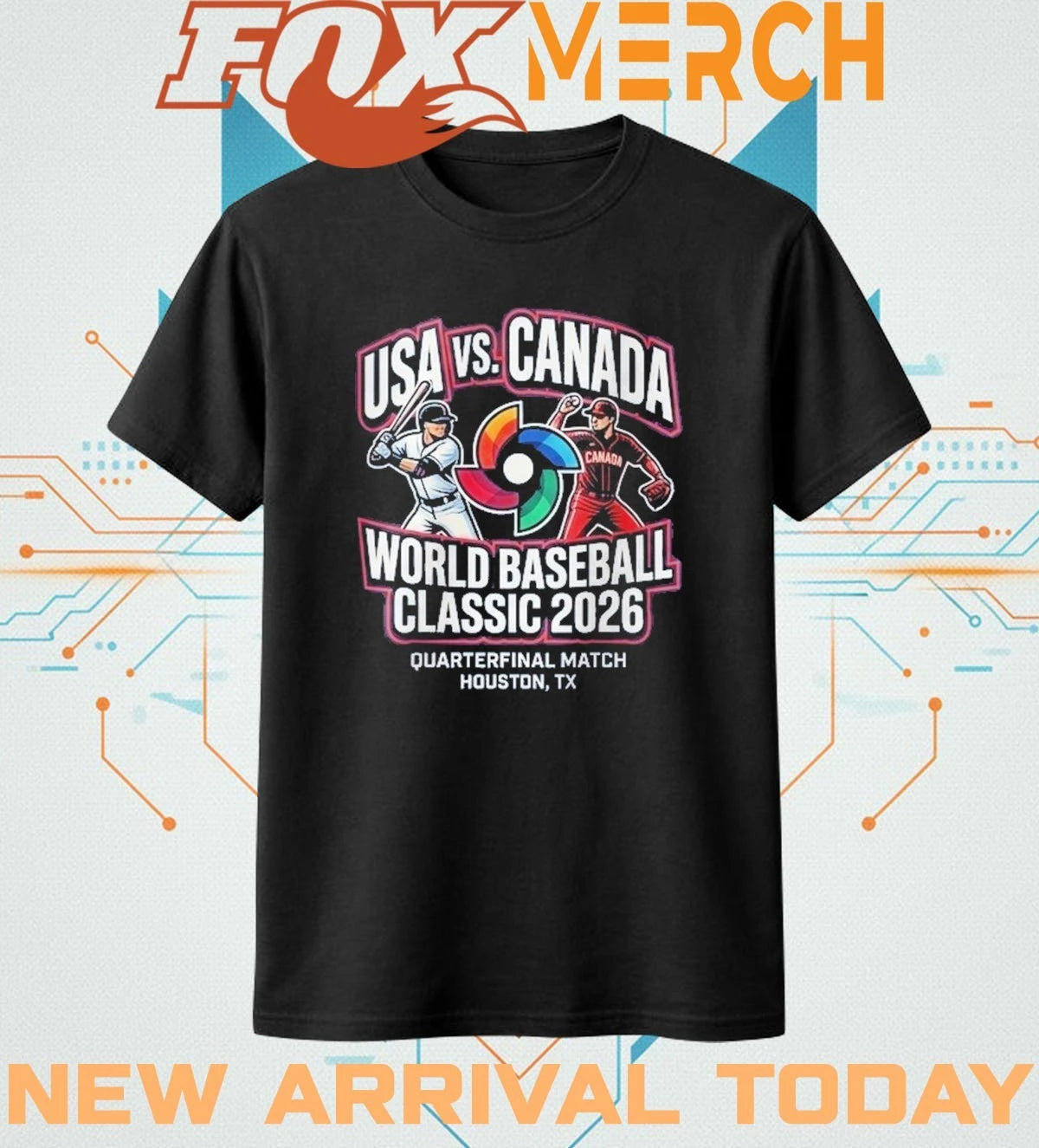 USA vs Canada 2026 World Baseball Classic quarterfinal match Houston, Tx t-shirt