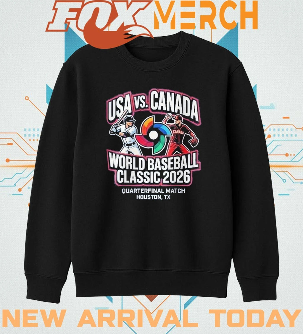 USA vs Canada 2026 World Baseball Classic quarterfinal match Houston, Tx t-shirt