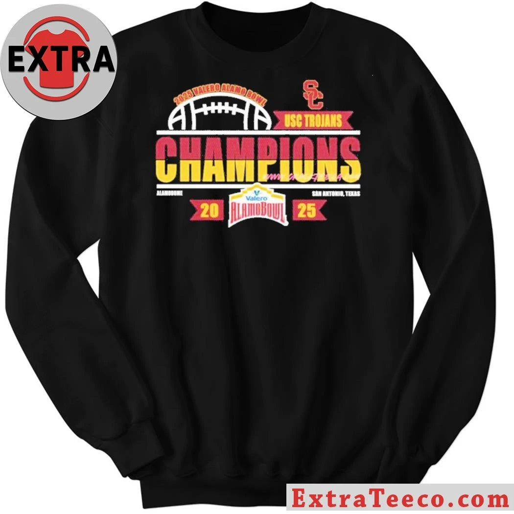 USC Trojans 2025 Valero Alamo Bowl Bowl Champions Logo T-Shirt