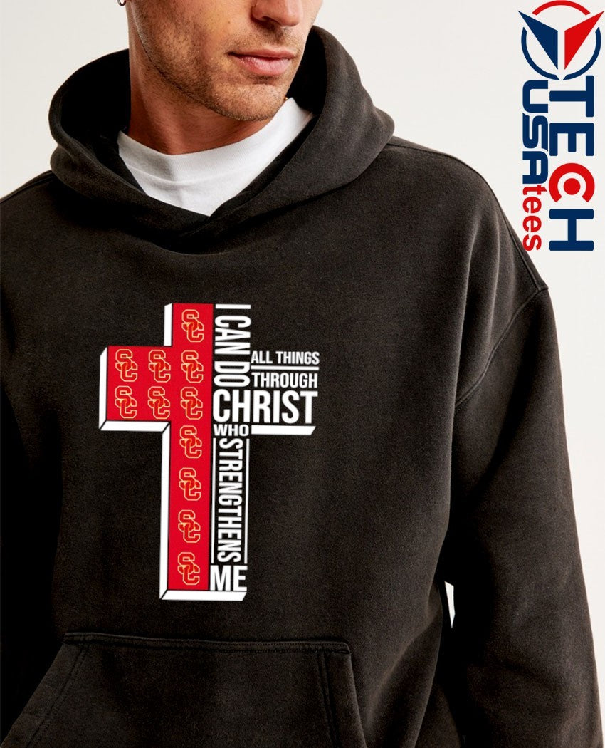 USC Trojans Women’s Basketball cross I can do all things through christ who strengthens me shirt