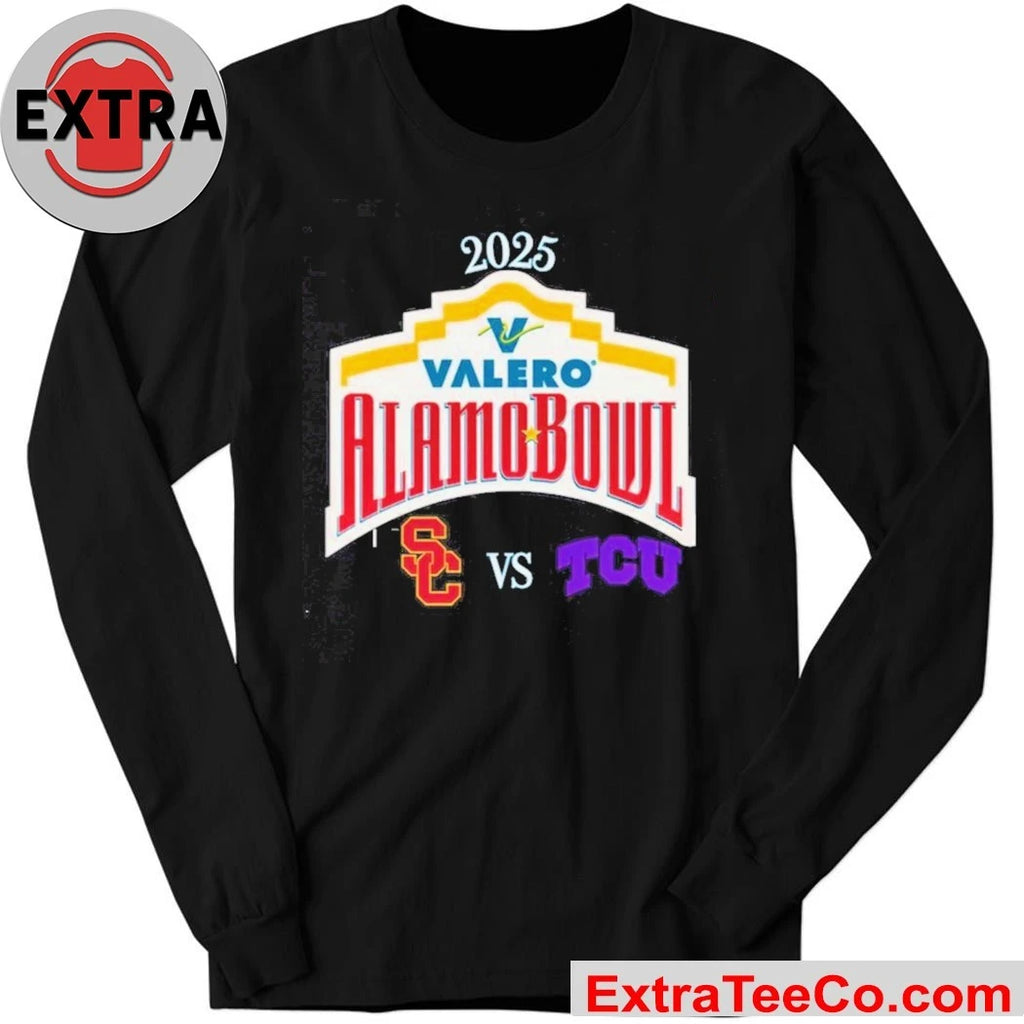 USC Trojans vs. TCU Horned Frogs Valero Alamo Bowl 2025 Logo Shirt