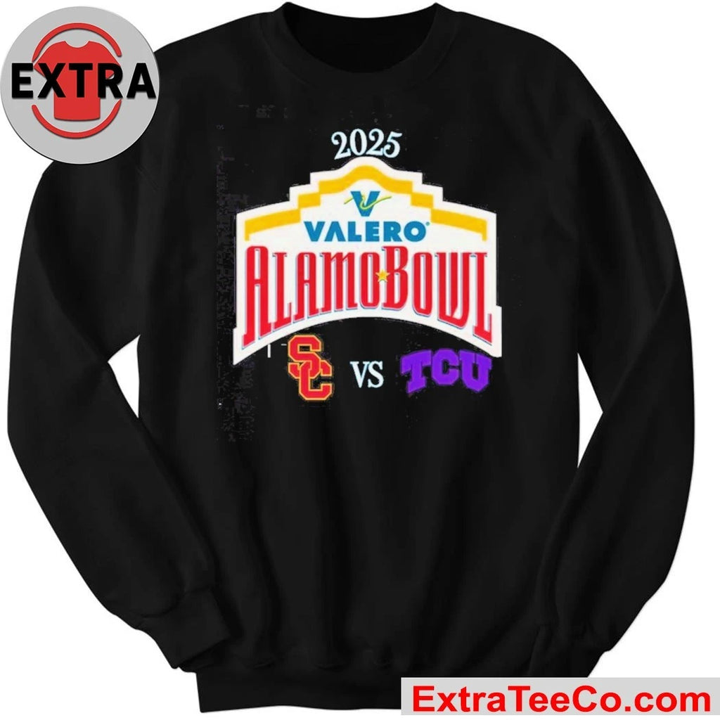 USC Trojans vs. TCU Horned Frogs Valero Alamo Bowl 2025 Logo Shirt