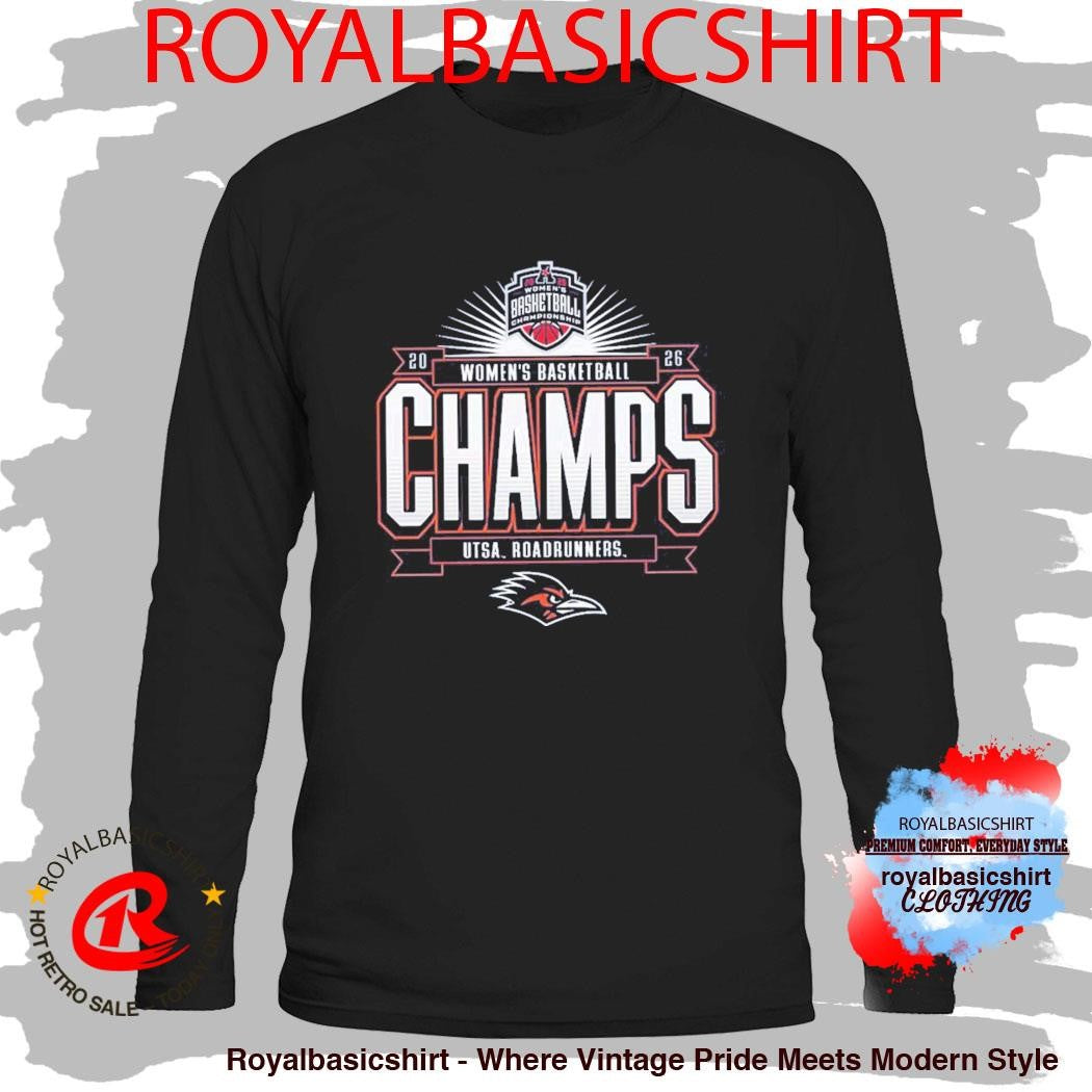 UTSA Roadrunners 2026 American Conference Women’s Basketball Tournament Champions Locker Room T-Shirt