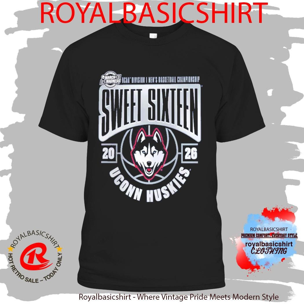 Uconn Huskies Men’s Basketball 2026 NCAA March Madness Sweet 16 T-Shirt