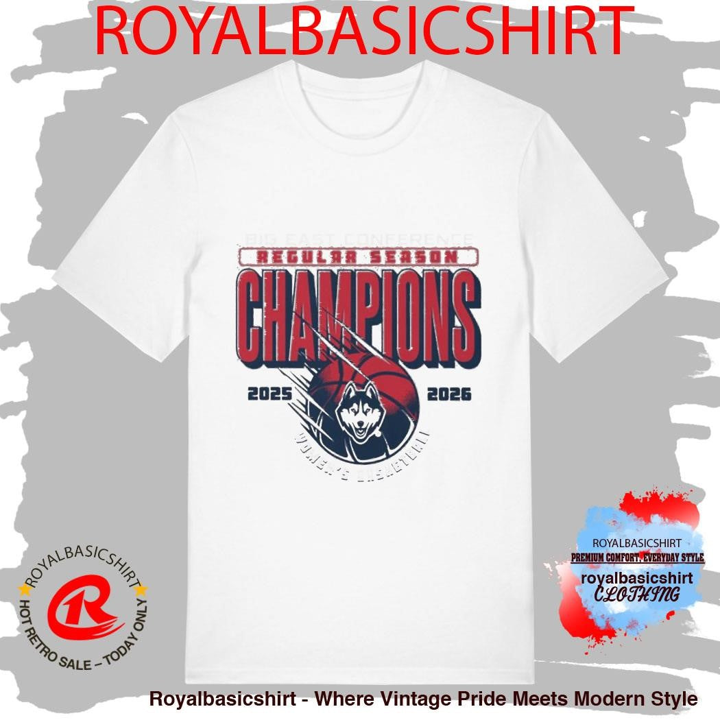 Uconn Huskies Women’s Basketball 2025 2026 Big East Conference Regular Season Champions T-Shirt