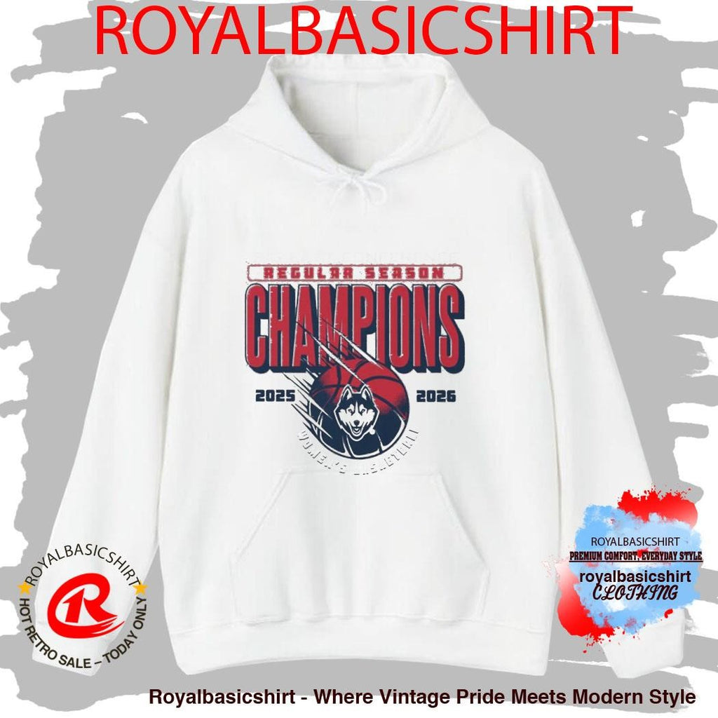 Uconn Huskies Women’s Basketball 2025 2026 Big East Conference Regular Season Champions T-Shirt