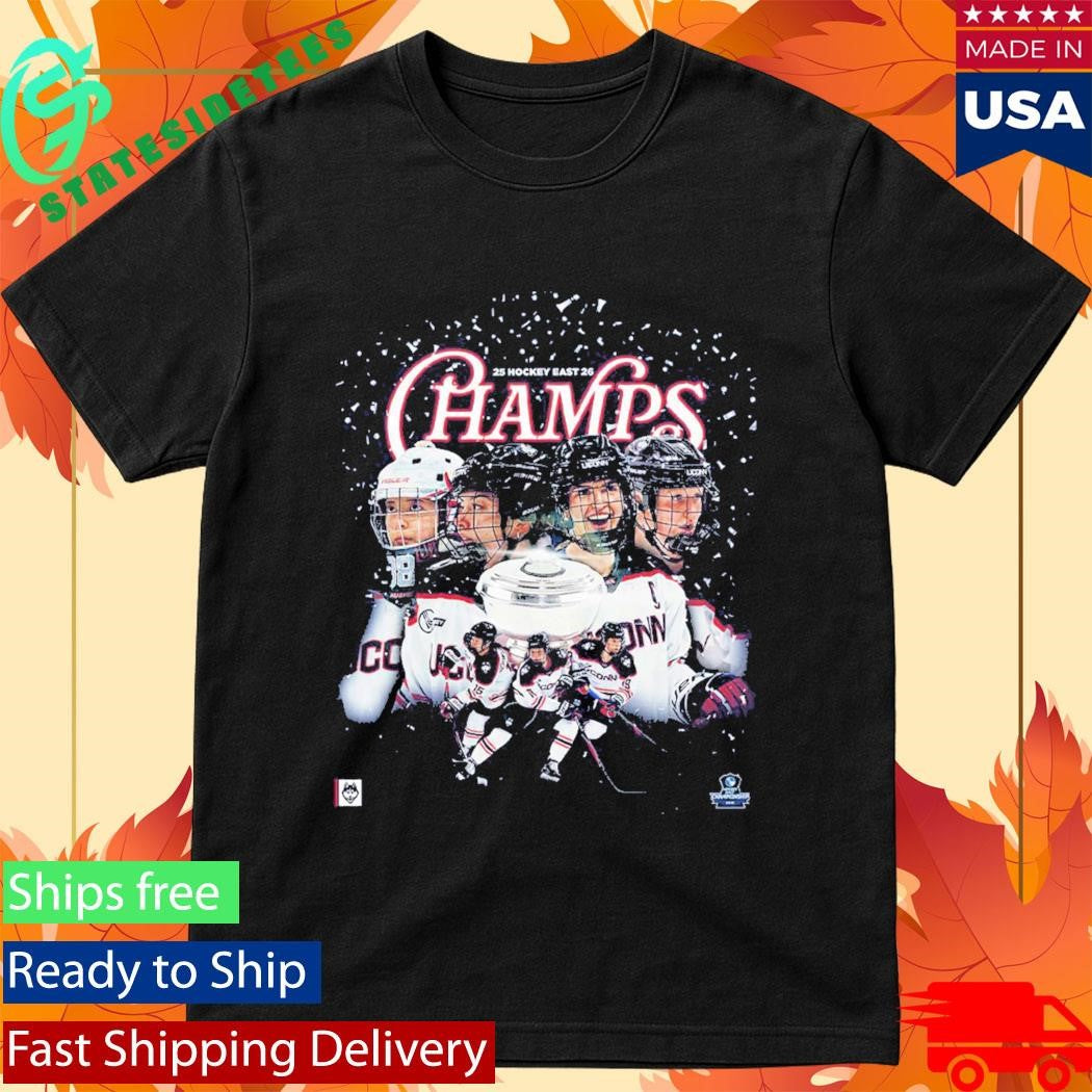 Uconn Huskies Women’s Hockey 2026 Hockey East Champions T-Shirt