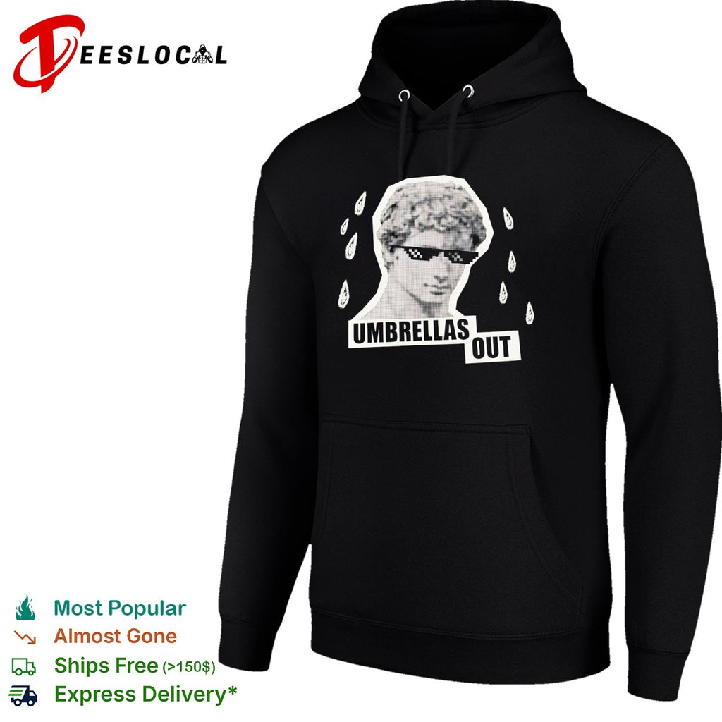 Umbrellas out Statue head shirt