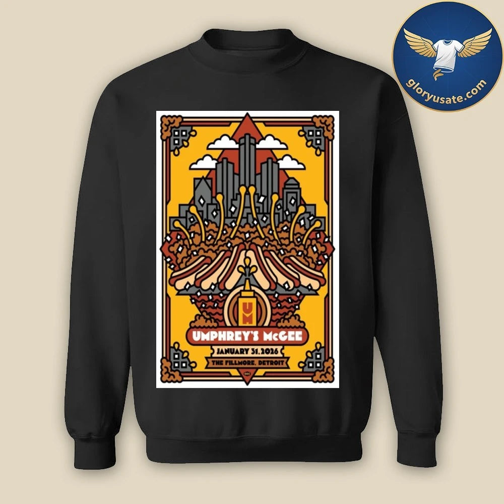 Umphrey’s McGee Jan 31 2026 The Fillmore Detroit MI Poster Shirt