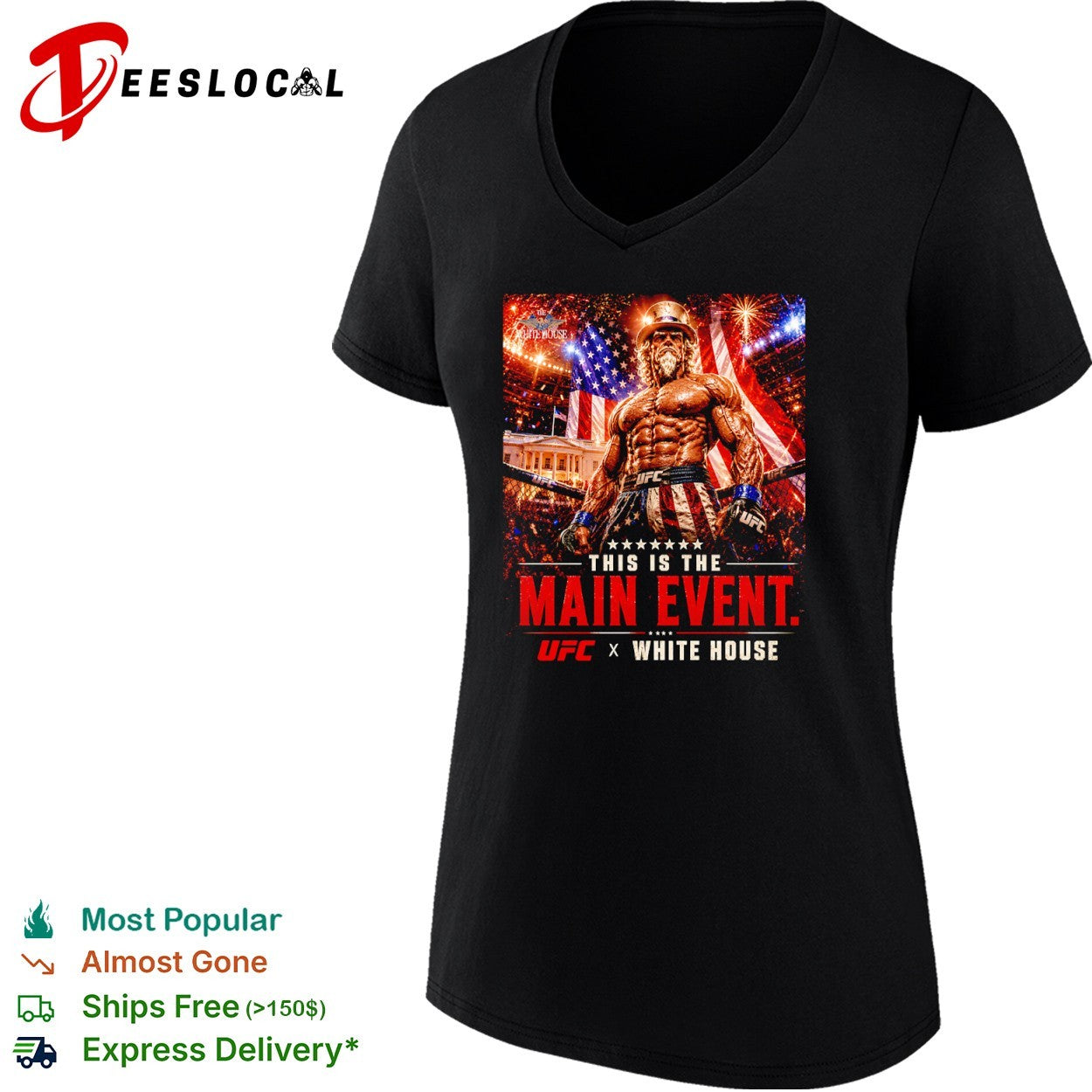 Uncle Sam UFC White House This is the Main Event USA Flag shirt