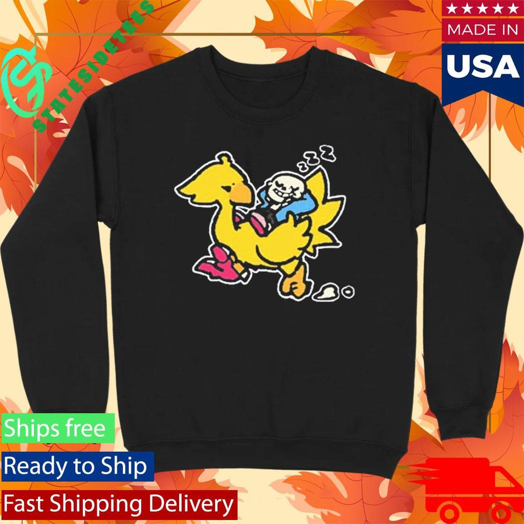 Undertale x Square Enix Black Shirt Sans and Chocobo Shirt