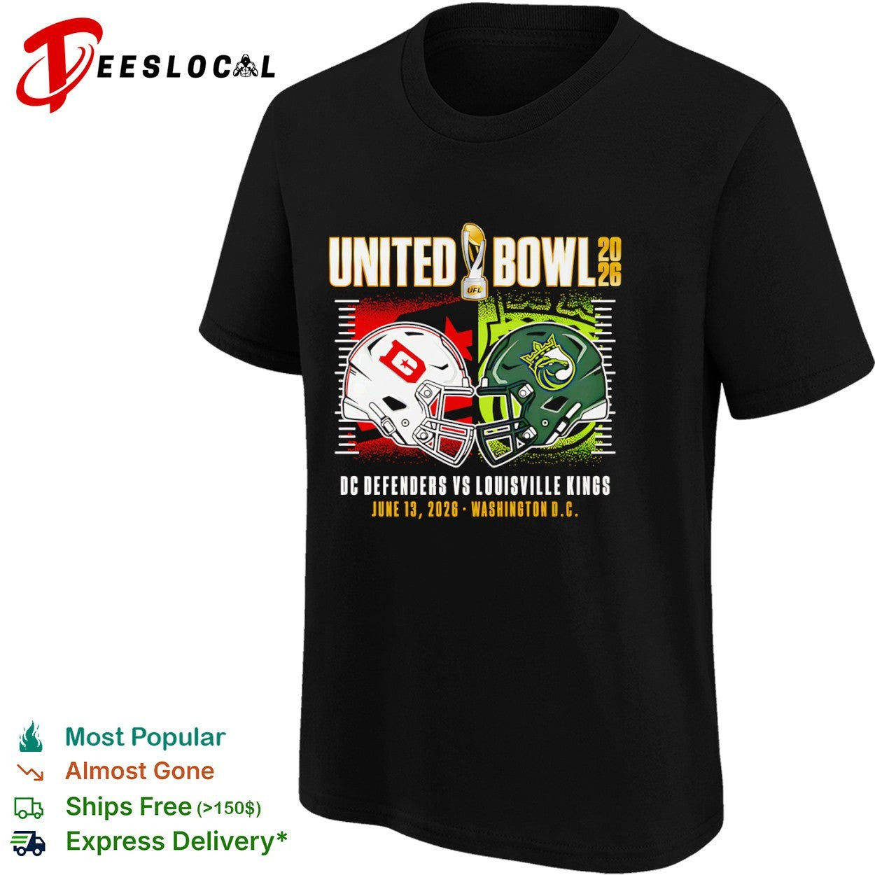 United Bowl 2026 DC Defenders vs Louisville Kings June 13 2026 Washington DC shirt