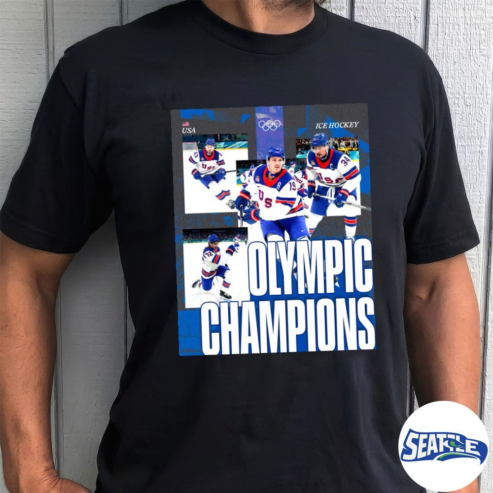 United States Men’s Ice Hockey Claims Their First Olympic Title Since Lake Placid 1980 Poster shirt