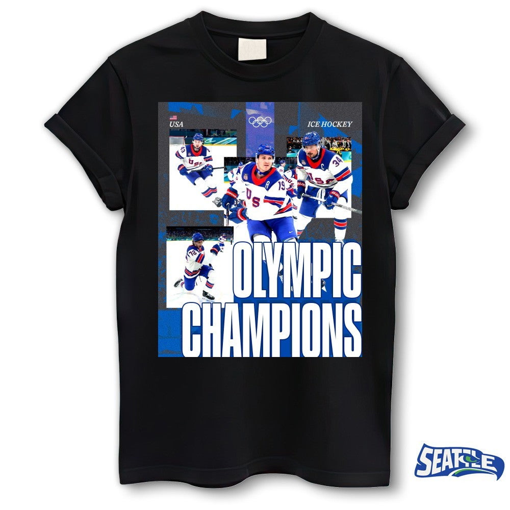 United States Men’s Ice Hockey Claims Their First Olympic Title Since Lake Placid 1980 Poster shirt
