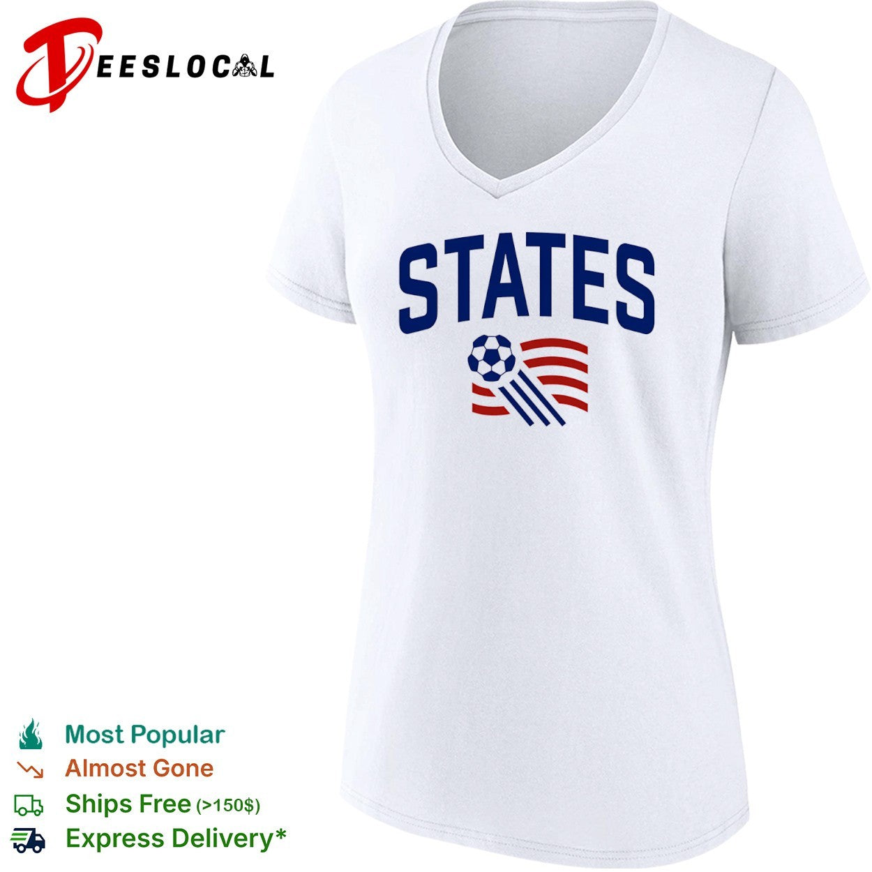 United States soccer flying ball shirt