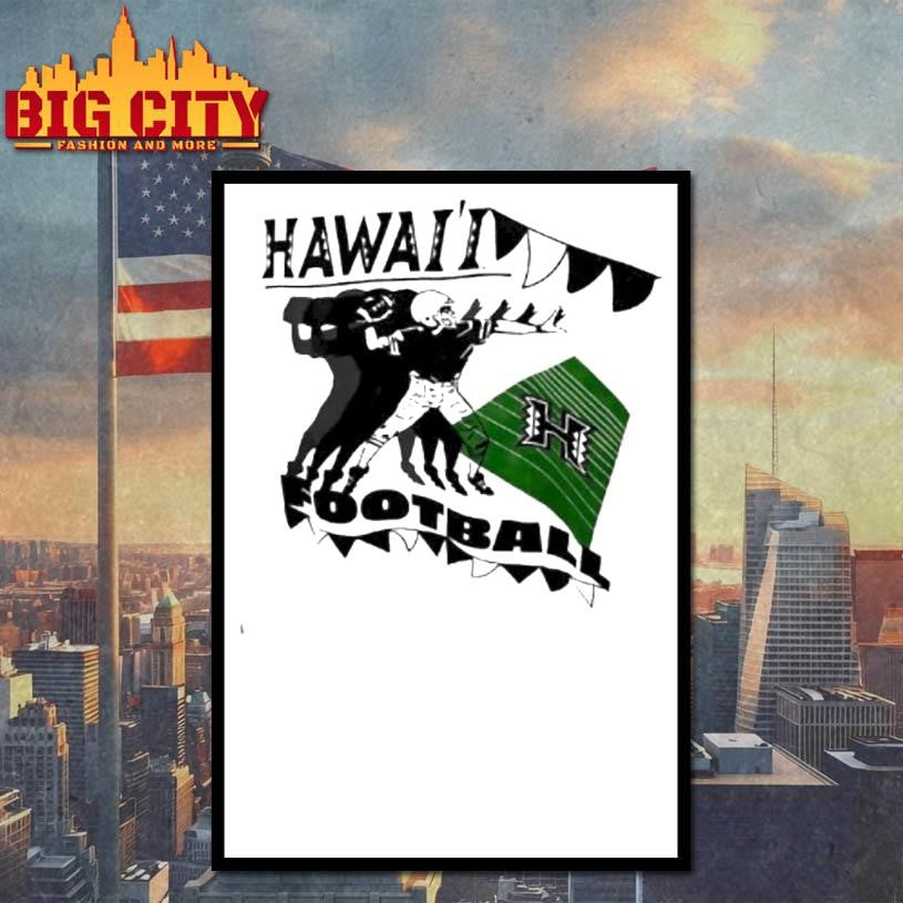 University Of Hawaii Rainbow Warriors Football Vintage Shirt