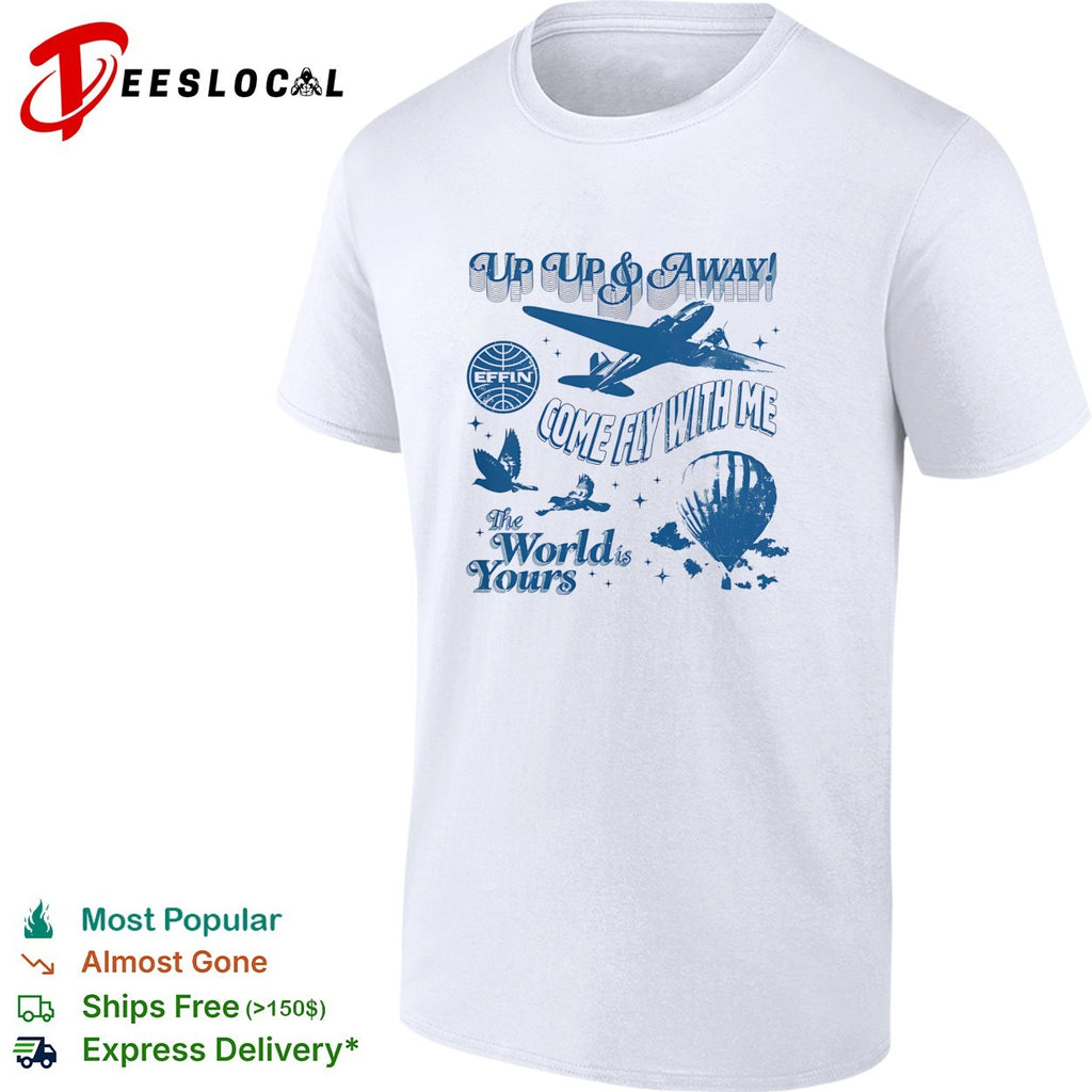 Up up and away vintage airplane travel shirt