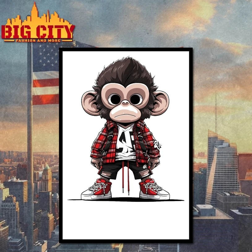 Urban Monkey in Plaid shirt