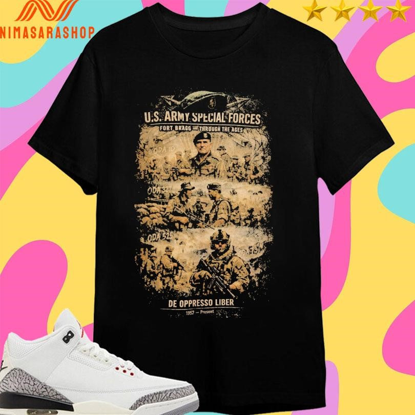 Us Army Special Forces Fort Bragg Through The Ages De Oppresso Liber 1952 Present Shirts