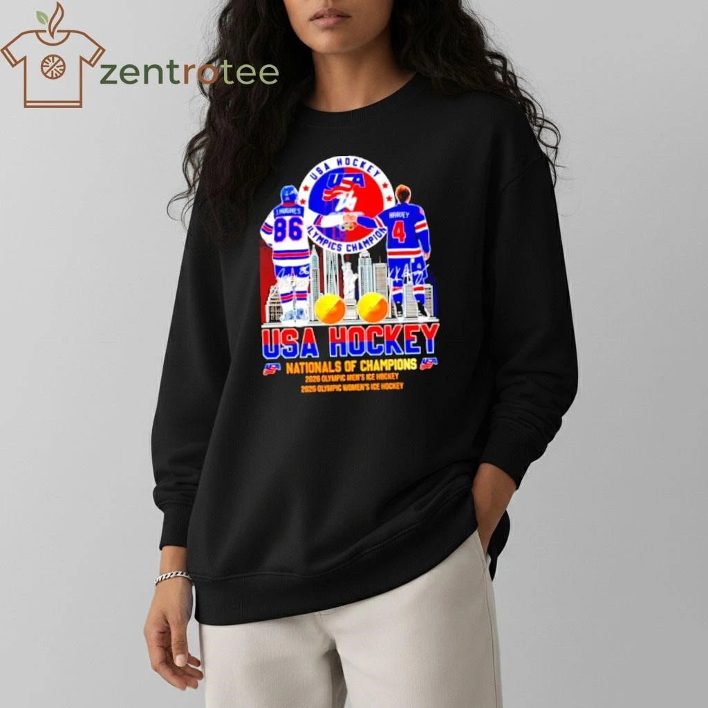 Usa Hockey Nationals Of Champions 2026 Olympic Mens And Womens Ice Hockey Signature tee