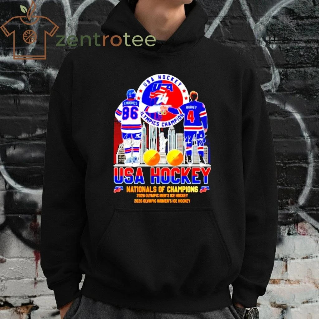 Usa Hockey Nationals Of Champions 2026 Olympic Mens And Womens Ice Hockey Signature tee