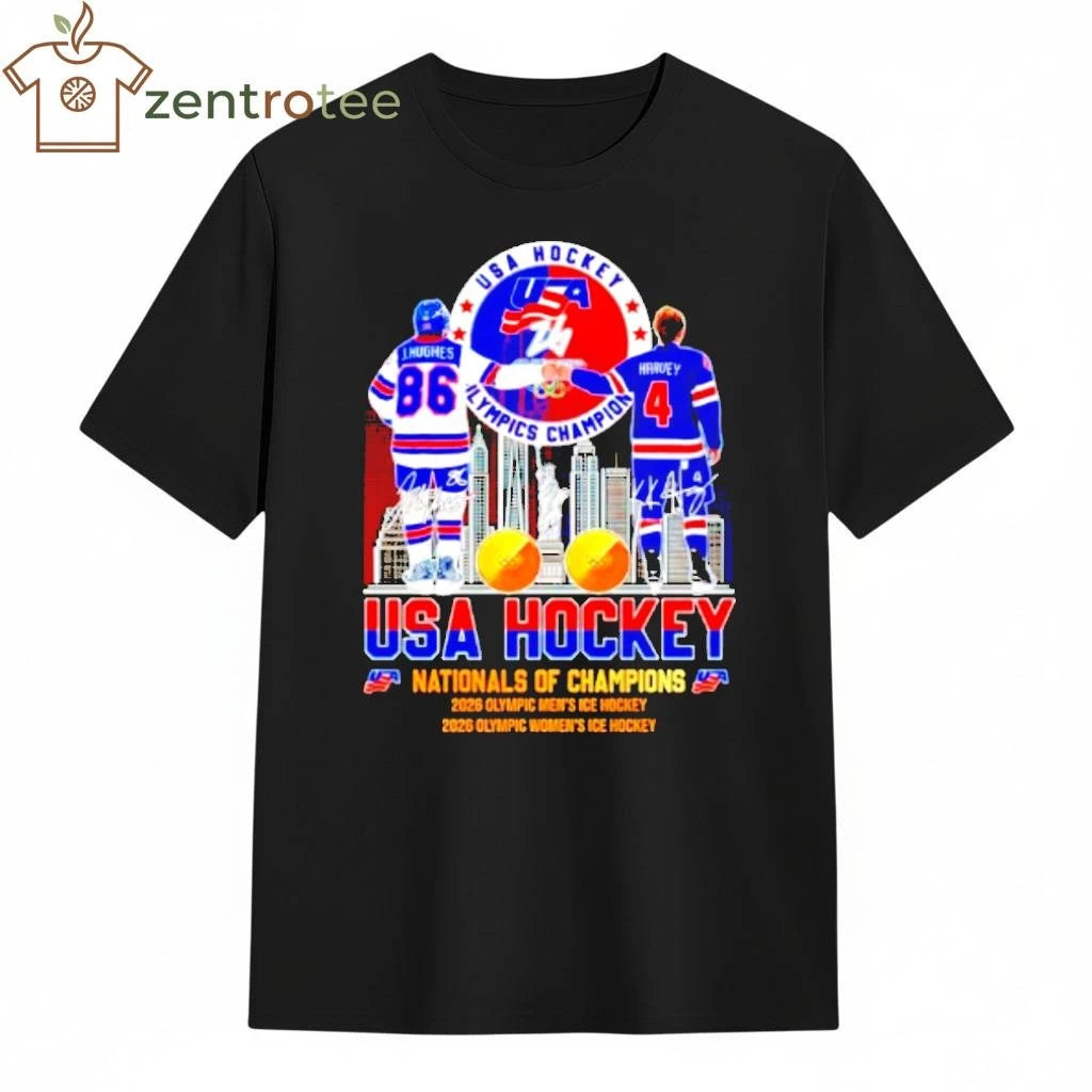 Usa Hockey Nationals Of Champions 2026 Olympic Mens And Womens Ice Hockey Signature tee