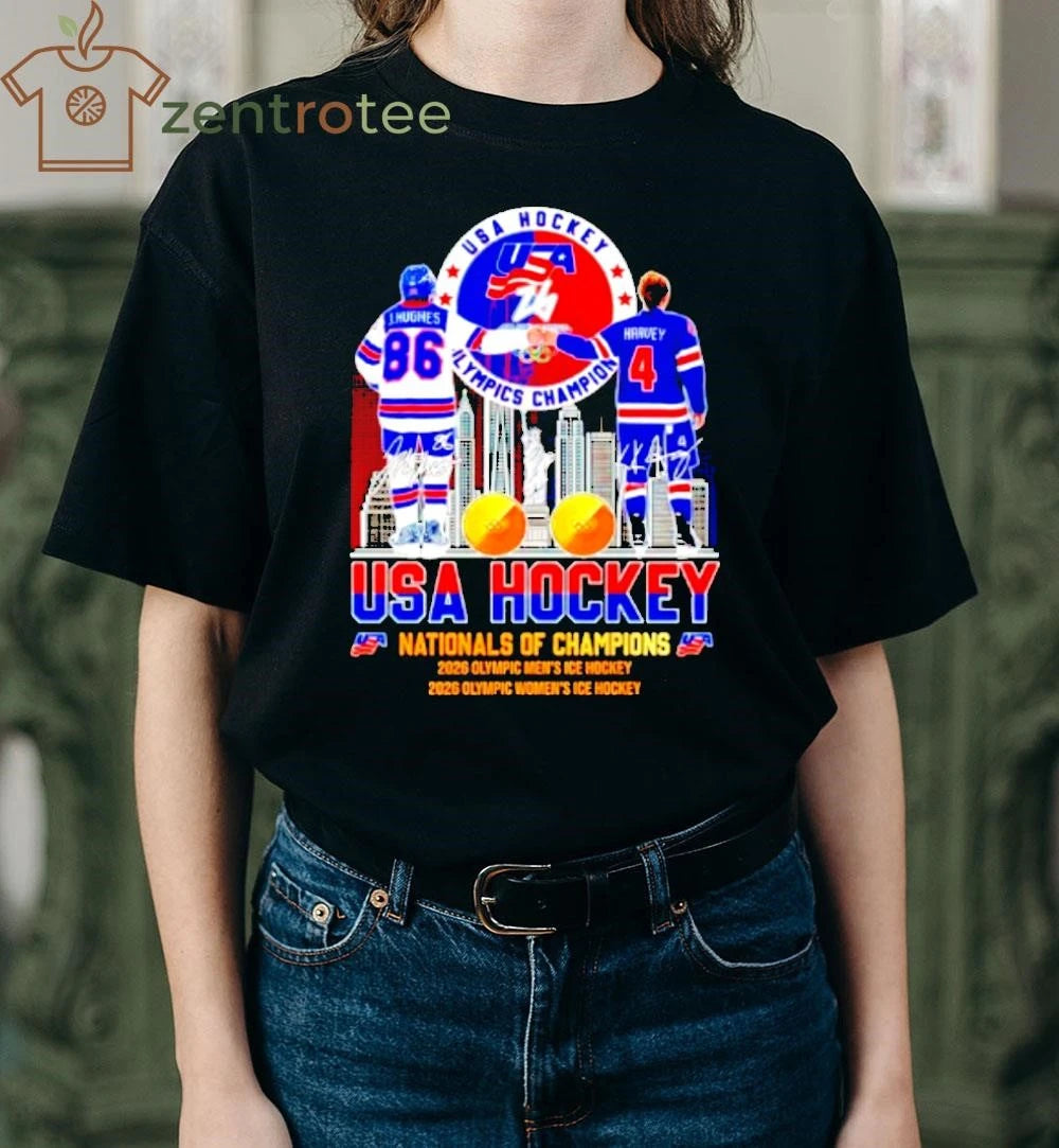 Usa Hockey Nationals Of Champions 2026 Olympic Mens And Womens Ice Hockey Signature tee