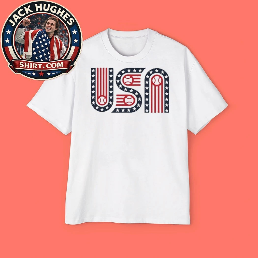 Usa Stars Stripes And Baseball Hoodie