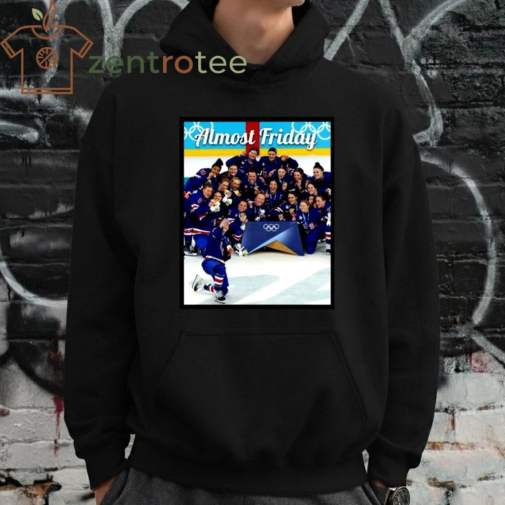 Usa Women’s Ice Hockey Celebrating Gold Medal At Olympics Selfie Almost Friday photo tee