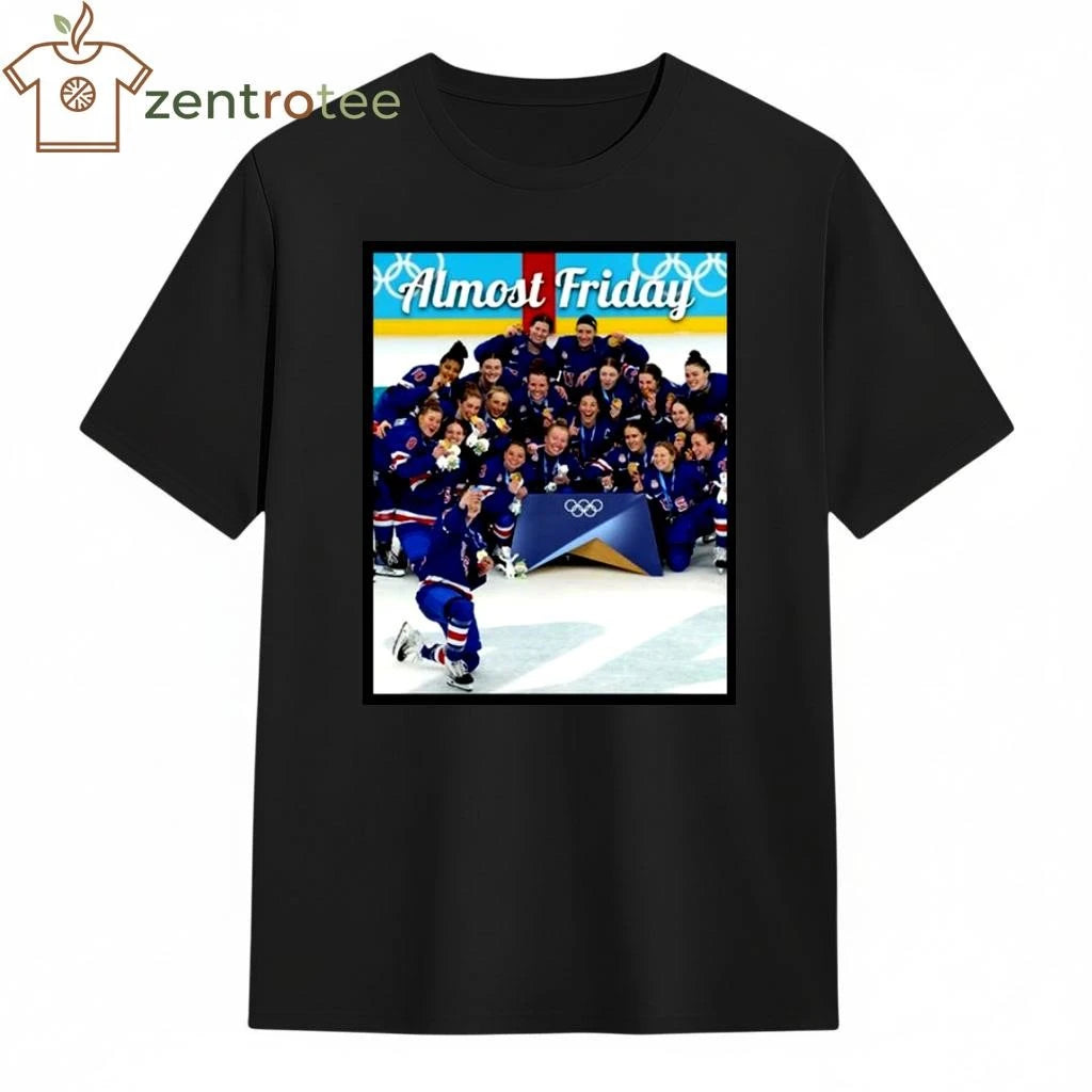 Usa Women’s Ice Hockey Celebrating Gold Medal At Olympics Selfie Almost Friday photo tee