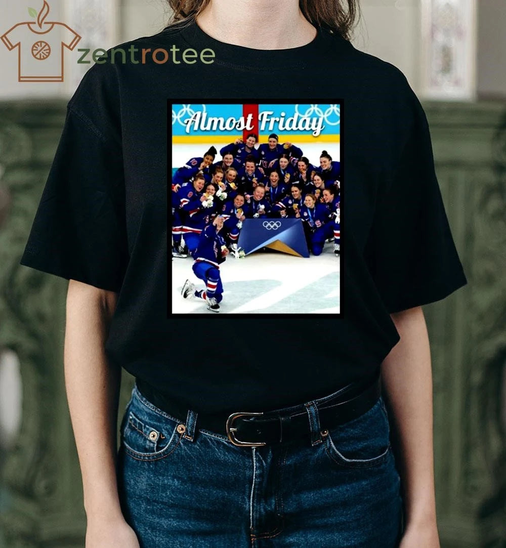 Usa Women’s Ice Hockey Celebrating Gold Medal At Olympics Selfie Almost Friday photo tee