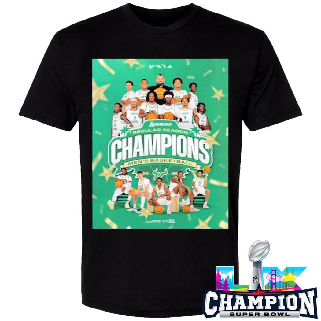 Usf South Florida Bulls Men’s Basketball 2025 2026 Acc Regular Season Champions Shirt