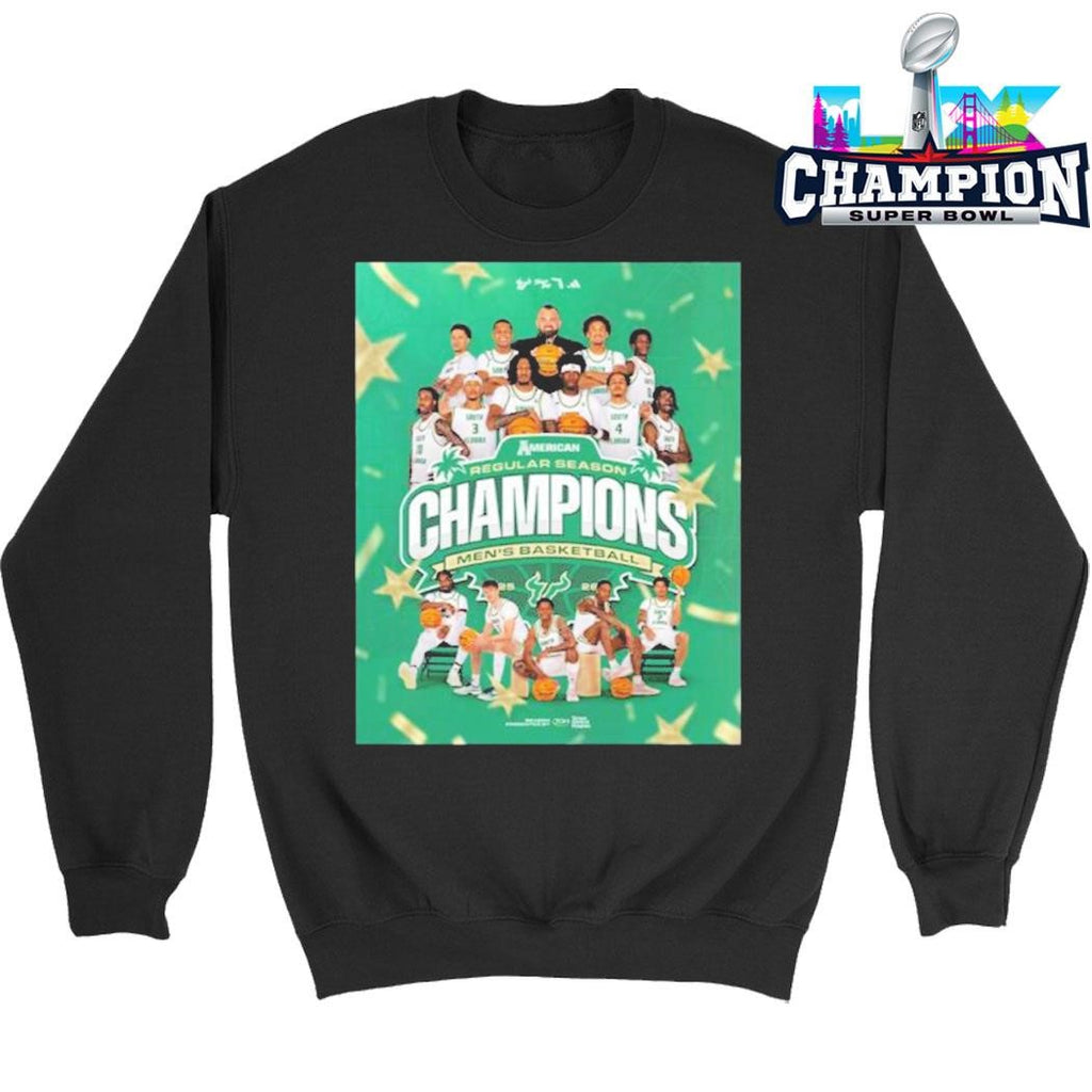 Usf South Florida Bulls Men’s Basketball 2025 2026 Acc Regular Season Champions Shirt