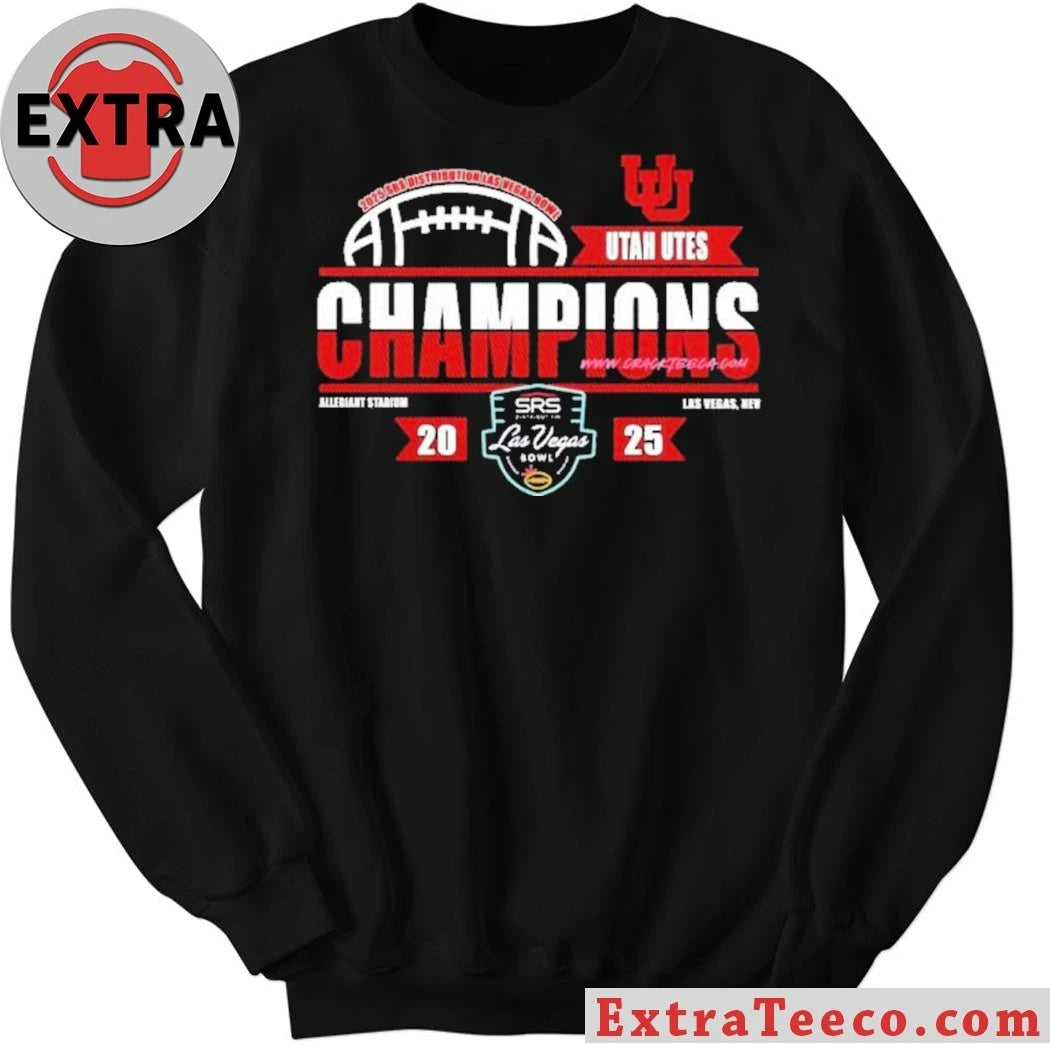 Utah Utes 2025 SRS Distribution Las Vegas Bowl Champions Logo T-Shirt