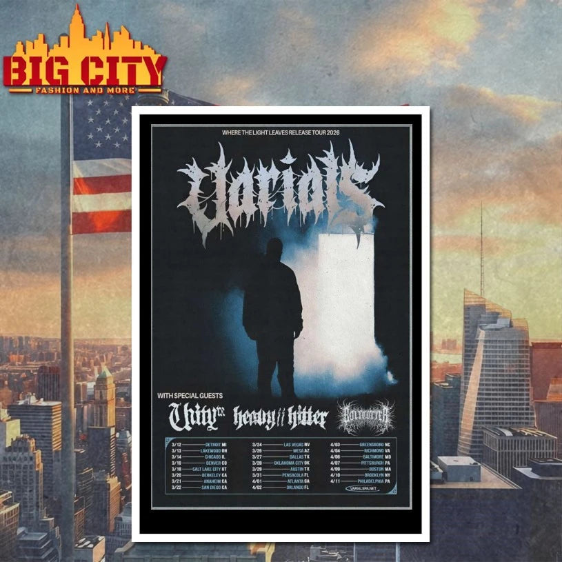 VARIALS Where The Light Leaves Release 2026 Shows Poster shirt
