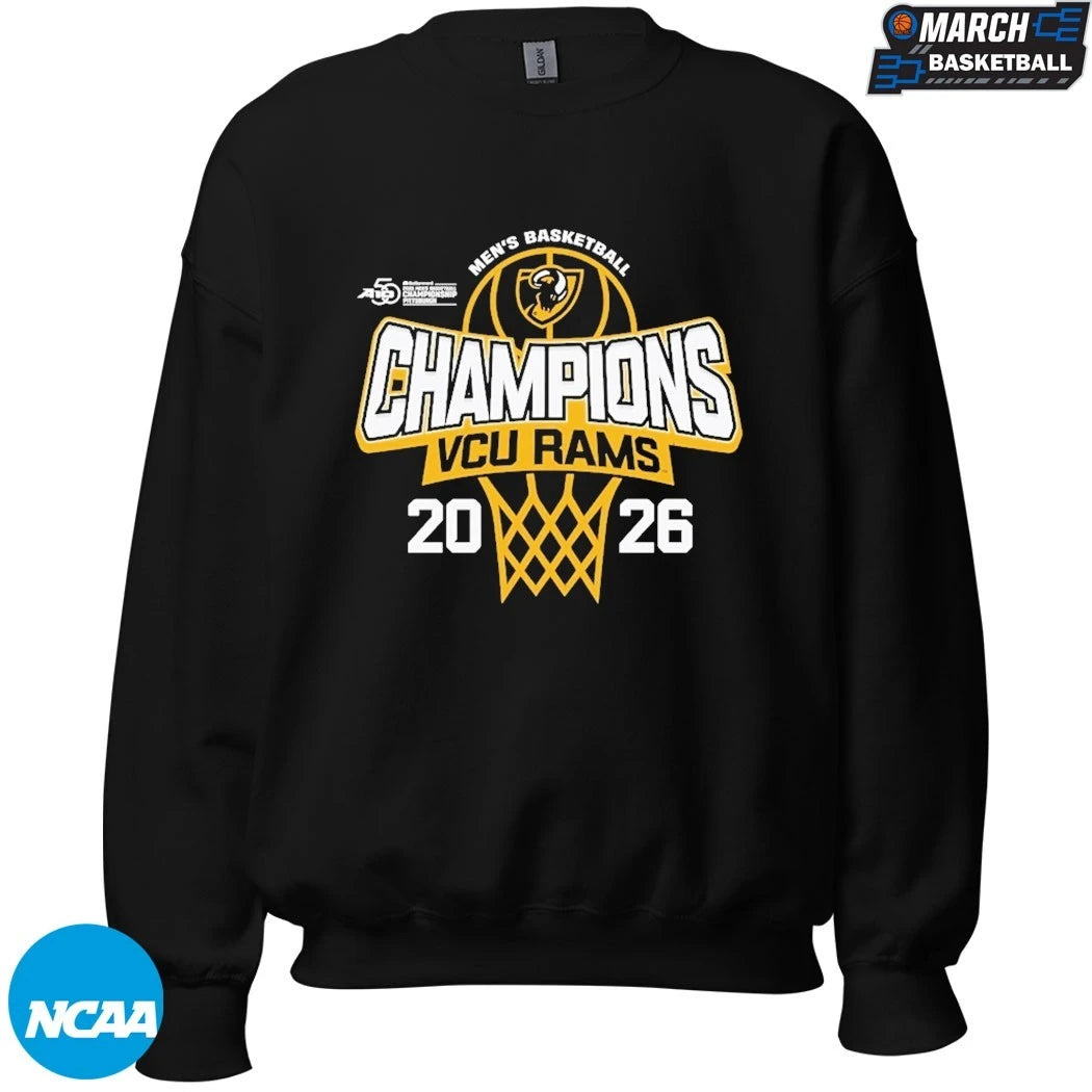 VCU Rams 2026 A-10 Men’s Basketball Tournament Champions T-Shirts