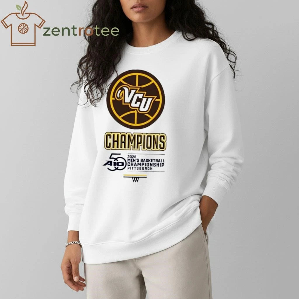 VCU Rams 2026 A-10 Men’s Basketball Tournament Champions tee