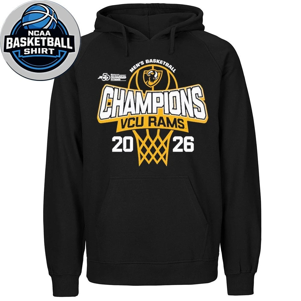 VCU Rams Men’s Basketball 2026 Atlantic 10 Tournament Champions Locker Room Logo T-Shirt