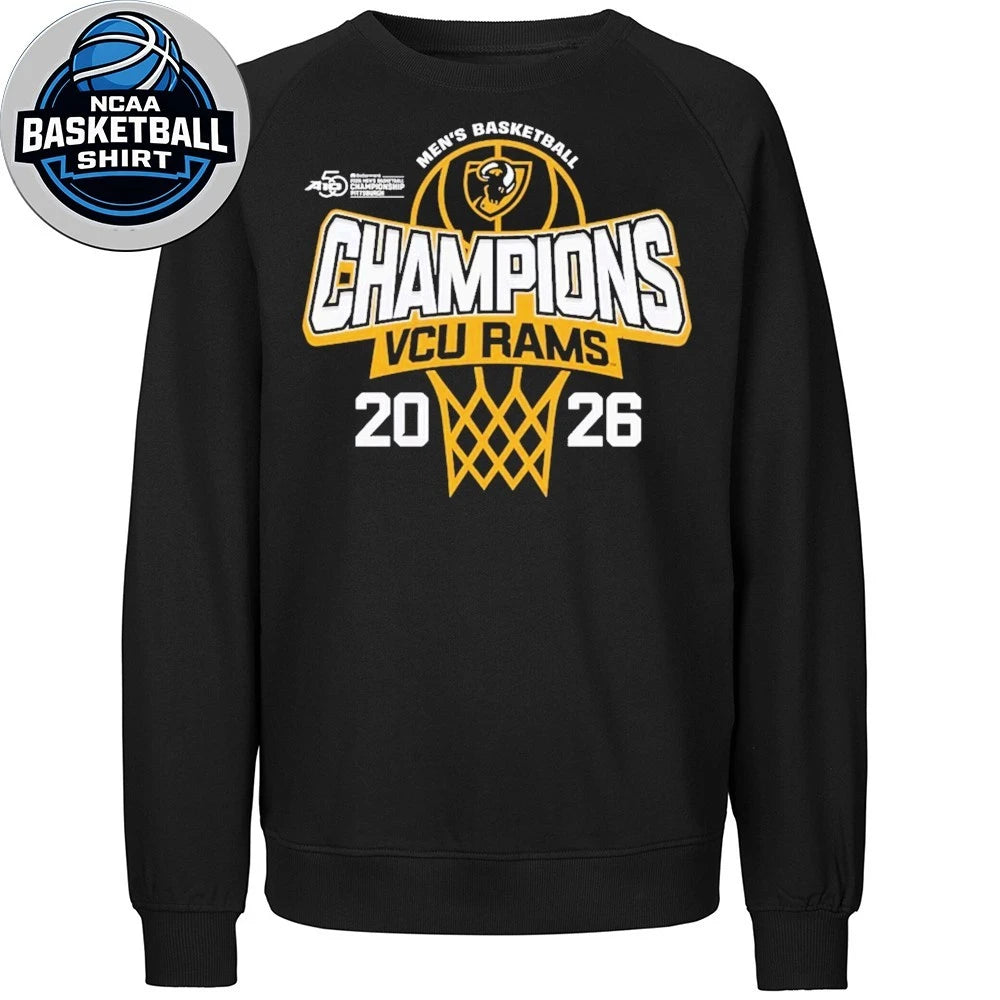 VCU Rams Men’s Basketball 2026 Atlantic 10 Tournament Champions Locker Room Logo T-Shirt