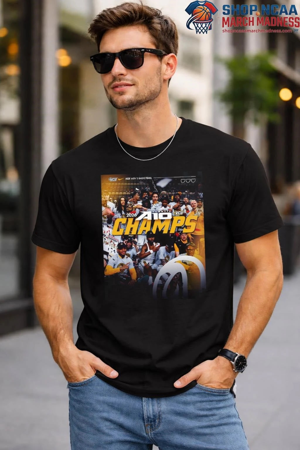 VCU Rams Men’s Basketball 2026 Atlantic 10 Tournament Champions T-Shirt VCU Rams