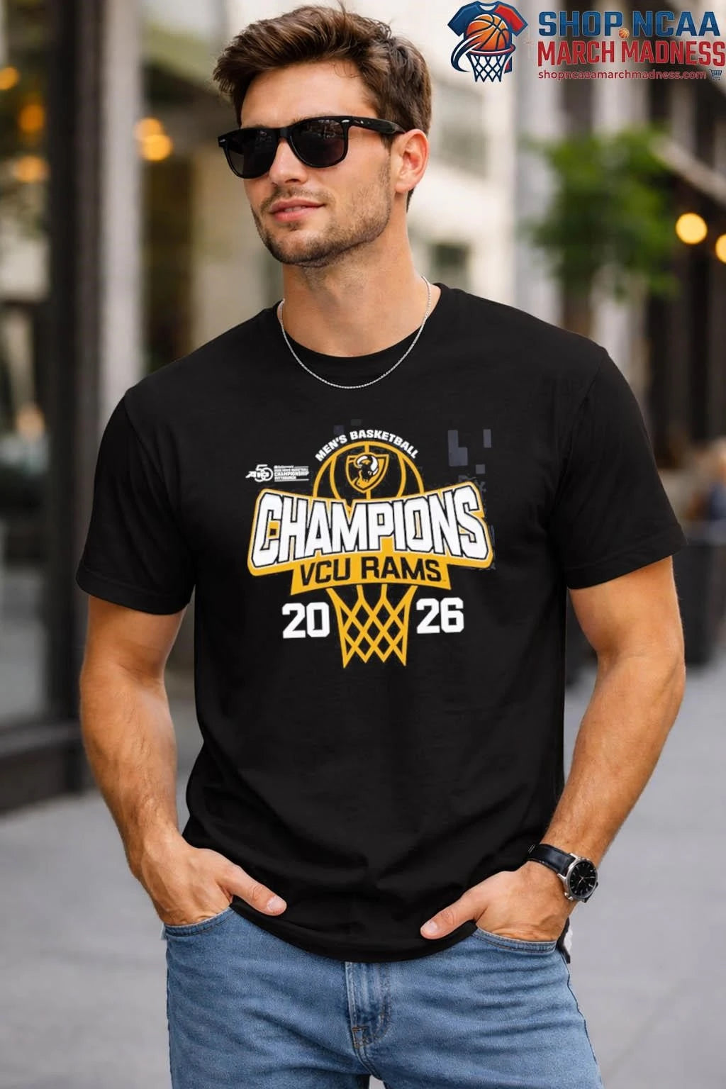 VCU Rams Men’s Basketball 2026 Atlantic 10 Tournament ChampionsT-Shirt VCU Rams